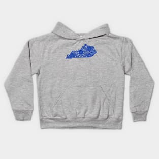 Blue Kentucky State Gift Mandala Yoga KY Art Kids Hoodie